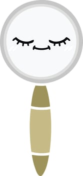 flat color retro cartoon magnifying glass vector