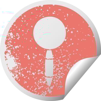 distressed circular peeling sticker symbol magnifying glass vector