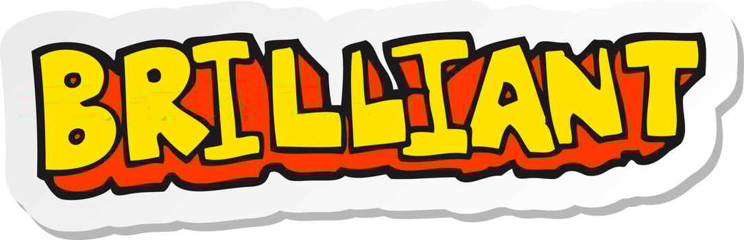 sticker of a brilliant cartoon word vector