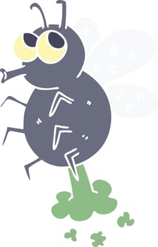quirky hand drawn cartoon fly vector