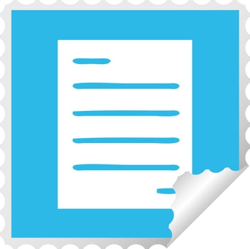 square peeling sticker cartoon sheet of paper vector