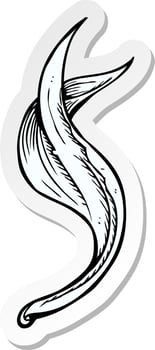 sticker of a traditional hand drawn floral swirl vector