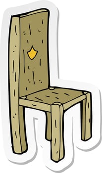 sticker of a cartoon old chair vector