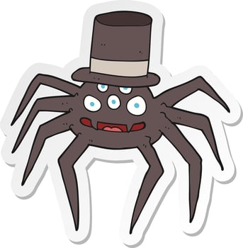 sticker of a cartoon halloween spider vector