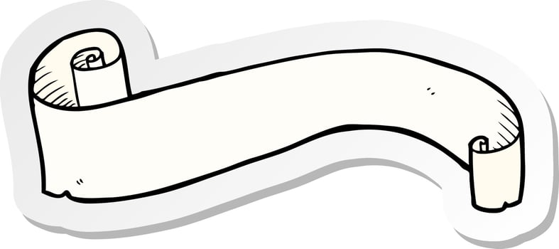 sticker of a cartoon tattoo scroll banner vector