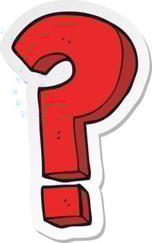 sticker of a cartoon question mark symbol vector
