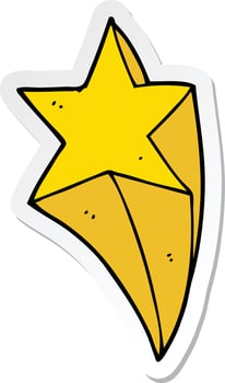 sticker of a cartoon shooting star vector