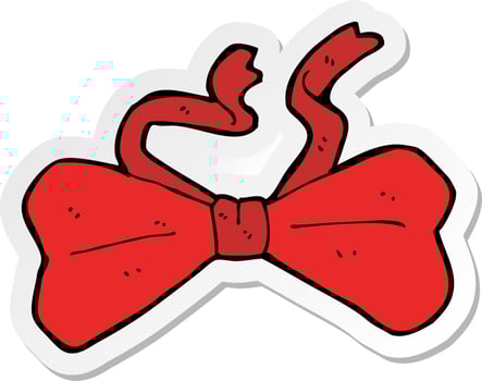 sticker of a cartoon bow tie vector