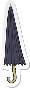 sticker of a cartoon umbrella vector