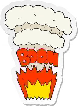sticker of a cartoon explosion vector