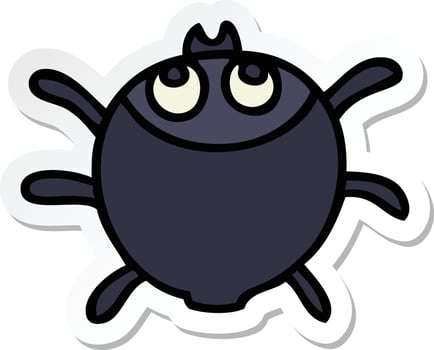 sticker of a quirky hand drawn cartoon beetle vector
