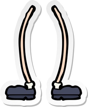 sticker of a cartoon legs vector
