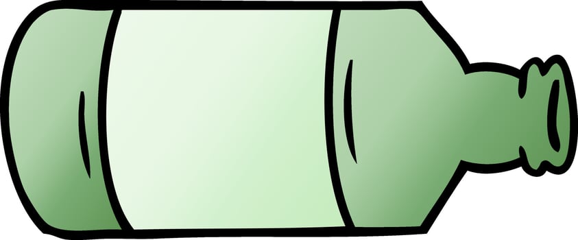 gradient cartoon doodle of an old glass bottle vector