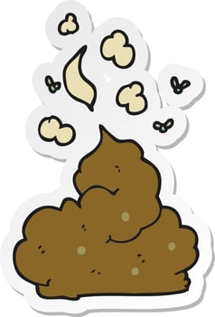 sticker of a cartoon gross poop vector