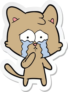 sticker of a cartoon cat vector