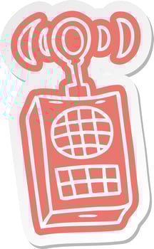cartoon sticker of a walkie talkie vector