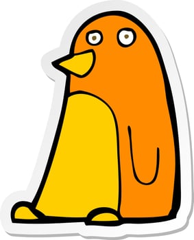 sticker of a cartoon bird vector