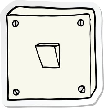 sticker of a cartoon light switch vector