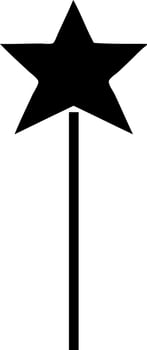 flat symbol star wand vector