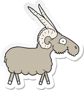 sticker of a cartoon goat vector