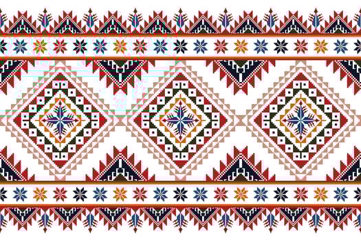 Tartreez Palestinian abstract geometric ethnic textile pattern design. Aztec fabric carpet mandala ornaments textile decorations wallpaper. Tribal boho native seamless textile traditional embroidery vector