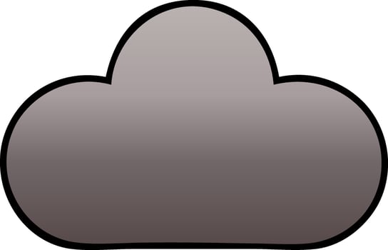 gradient shaded cartoon storm cloud vector