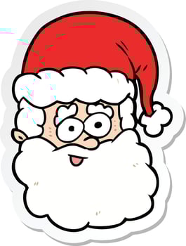 sticker of a cartoon santa claus vector