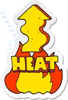 sticker of a cartoon heat rising vector