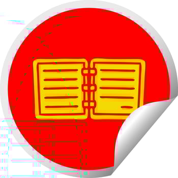 circular peeling sticker cartoon note book vector