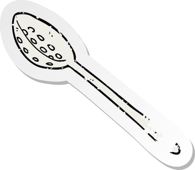 retro distressed sticker of a cartoon ladle vector