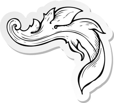 sticker of a traditional hand drawn floral swirl vector