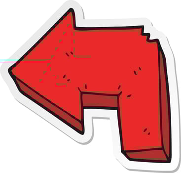 sticker of a cartoon direction arrow vector