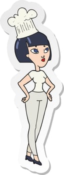 sticker of a cartoon chef vector