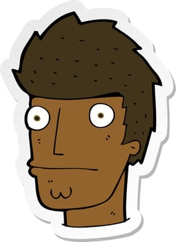 sticker of a cartoon nervous man vector