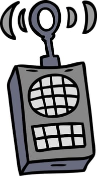cartoon doodle of a walkie talkie vector