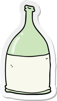 sticker of a cartoon bottle vector