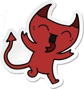 sticker cartoon of cute kawaii red demon vector
