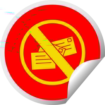 circular peeling sticker cartoon no post sign vector