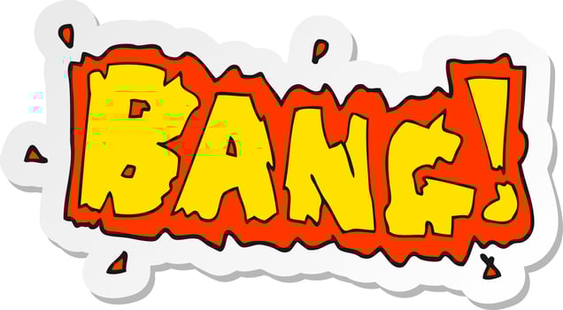 sticker of a cartoon bang symbol vector