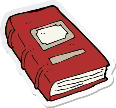sticker of a cartoon old book vector