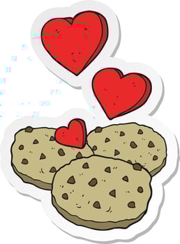 sticker of a cartoon cookies vector