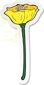 sticker of a cartoon flower vector