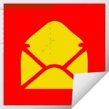 square peeling sticker cartoon paper envelope vector