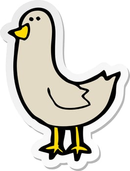 sticker of a cartoon bird vector
