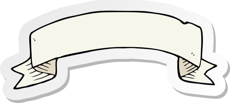 sticker of a cartoon tattoo scroll banner vector