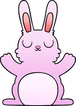 quirky gradient shaded cartoon rabbit vector
