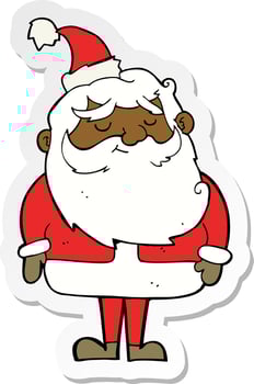 sticker of a cartoon santa claus vector