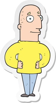 sticker of a cartoon content man vector