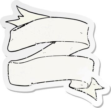 retro distressed sticker of a heraldry scroll cartoon vector