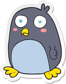 sticker of a cartoon penguin vector